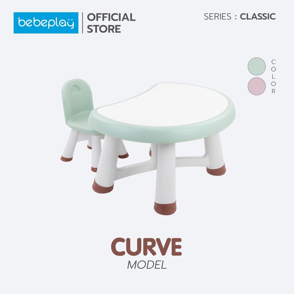 Bebeplay โต๊ะเขียนหนังสือ+เก้าอี้ รุ่น Classic - Curve